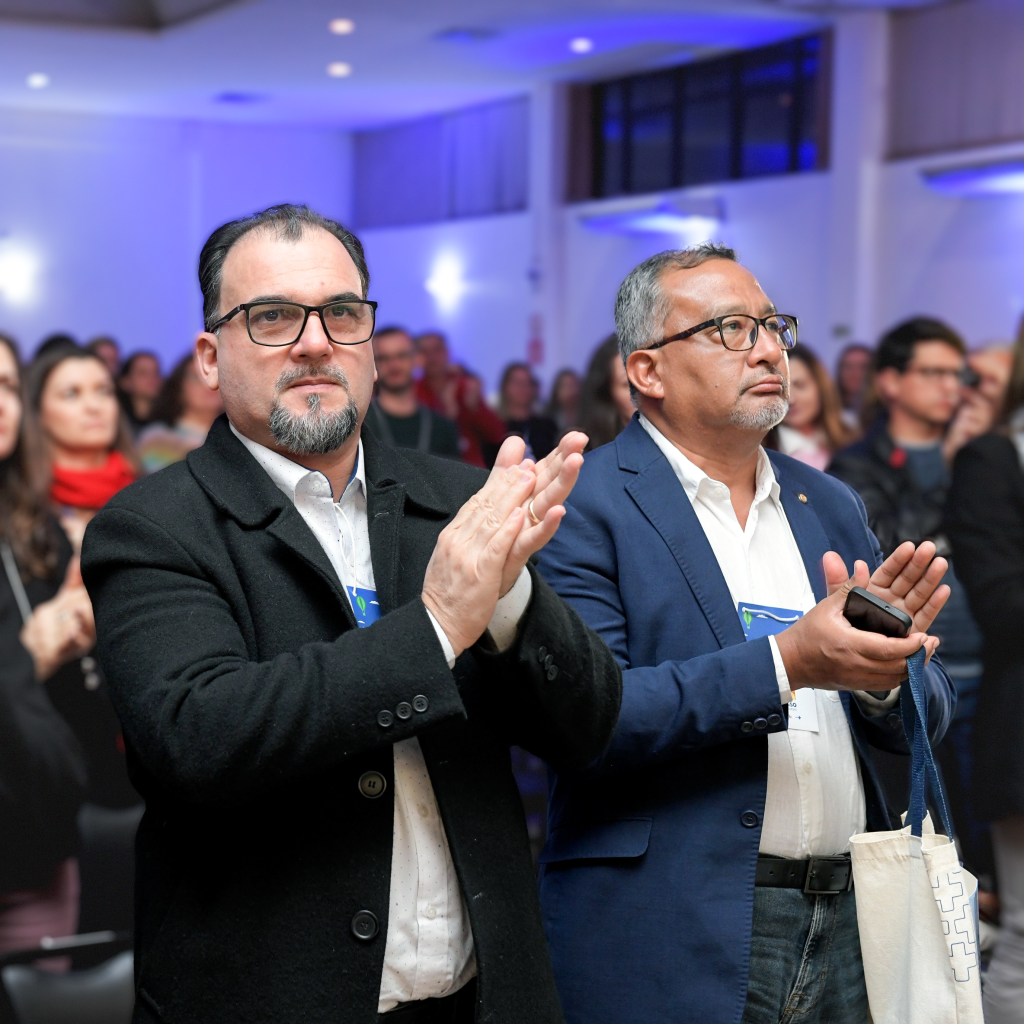 Diretor da criativa.app, Valmor Flores com Vanderli de Barros, presidente da Federação das Santas Casas